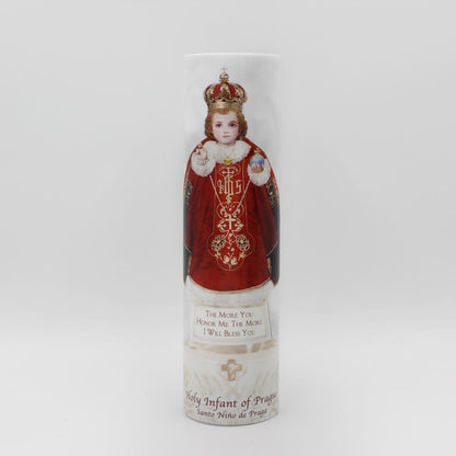 Infant of Prague LED Candle with Timer - Unique Catholic Gifts