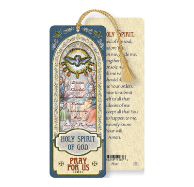 Holy Spirit Laminated Tasseled Bookmark - Unique Catholic Gifts