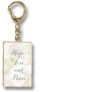 Hope, Love and Peace Metal Key Ring - Unique Catholic Gifts
