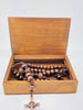 Divine Mercy Wood Rosary Box with Wood Rosary - Unique Catholic Gifts