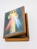 Divine Mercy Wood Rosary Box with Wood Rosary - Unique Catholic Gifts