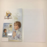 Boys Deluxe First Holy Communion Greeting Card - Unique Catholic Gifts