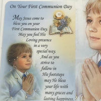 Boys Deluxe First Holy Communion Greeting Card - Unique Catholic Gifts