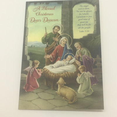 A Blessed Christmas Dear Deacon Greeting Card - Unique Catholic Gifts