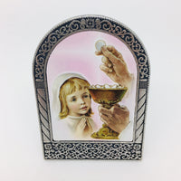 First Communion Girl Easel Standing Plaque - Unique Catholic Gifts