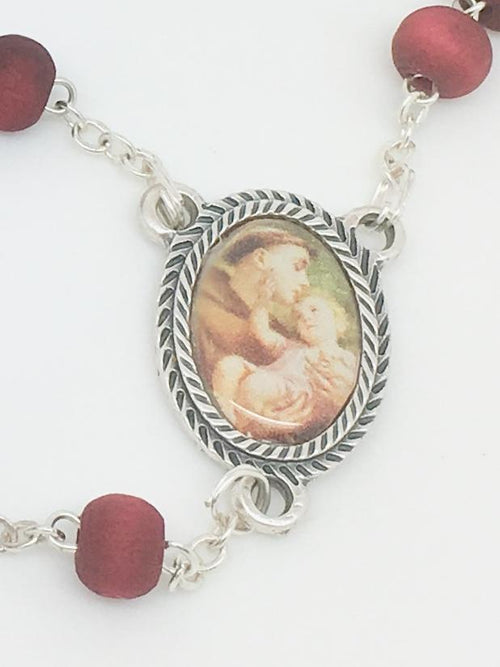 St. Anthony Wood Rose Scented Rosary in Matching Box - Unique Catholic Gifts