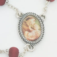 St. Anthony Wood Rose Scented Rosary in Matching Box - Unique Catholic Gifts