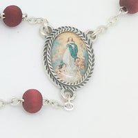 Immaculate Conception Wood Rose Scented Rosary in Matching Box - Unique Catholic Gifts