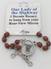 Our Lady of the Highway Auto Rosary (Brown Beads) - Unique Catholic Gifts