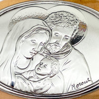 Holy Family Olive Wood Silver Plated Premium Rosary Box (Horizontal) - Unique Catholic Gifts