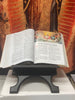 Benedictine Medal Dark Wood Bible Stand 11 1/2" x 13" x 20" - Unique Catholic Gifts