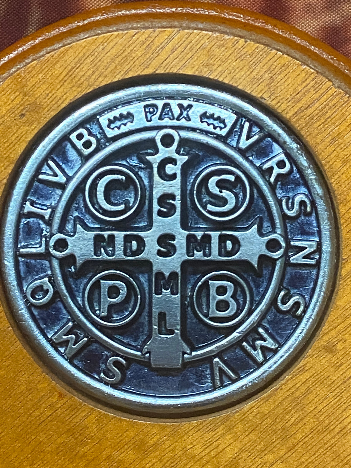 Benedictine Medal Lite Wood Bible Stand 11 1/2" x 13" x 20" - Unique Catholic Gifts