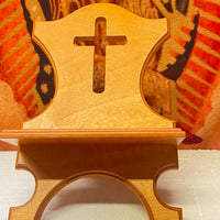 Cross Bible Stand - Small 10"  Light Brown - Unique Catholic Gifts
