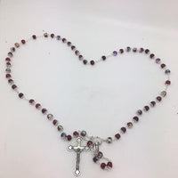 Red Crystal Cut and Capped Rosary - Unique Catholic Gifts