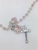 Pink Crystal Cut and Capped Rosary - Unique Catholic Gifts