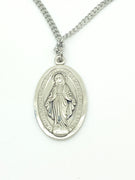 Sterling Silver Miraculous Medal 1 1/2" - Unique Catholic Gifts