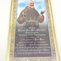 Saint Padre Pio Gold Foil Mosaic Plaque 9" - Unique Catholic Gifts