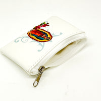 Our Lady of GUadalupe White Leatherette Rosary Pouch - Unique Catholic Gifts