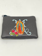 Our Lady of Guadalupe Black Leatherette Rosary Pouch - Unique Catholic Gifts