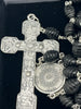 Holy Face Black Wood Cut Rosary (8mm) - Unique Catholic Gifts