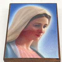 Our Lady of Peace Medjugorje Wood Rosary Box with Wood Rosary - Unique Catholic Gifts