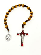 One Decade Wood Rosary Strand 12" Red - Unique Catholic Gifts