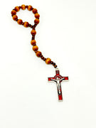 One Decade Wood Wrist  Rosary Strand 12" Red - Unique Catholic Gifts