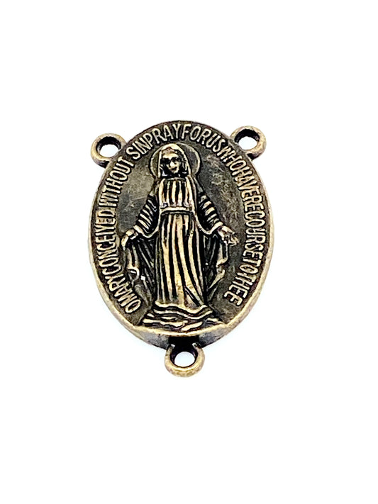 Bronze Miraculous Medal Centerpiece - Unique Catholic Gifts