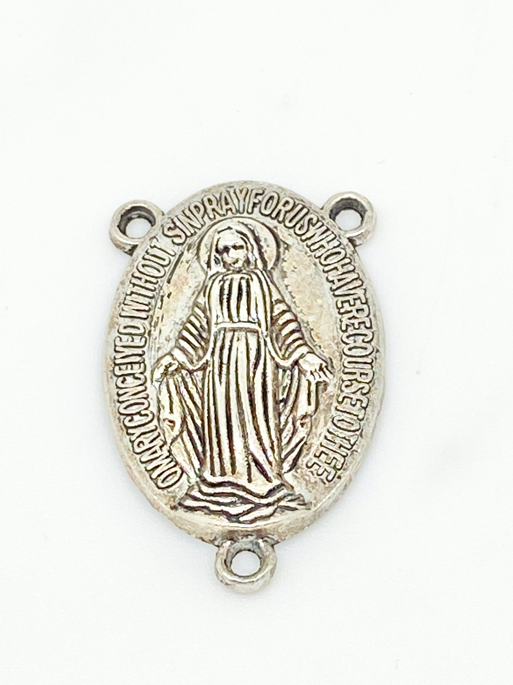 Silver Miraculous Medal Centerpiece - Unique Catholic Gifts
