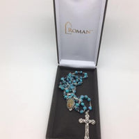 Multicolored and Teal Our Lady of Guadalupe Rosary (7MM) - Unique Catholic Gifts