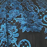 Black and Blue Lace Mantilla Chapel Spanish Veil 51" - Unique Catholic Gifts