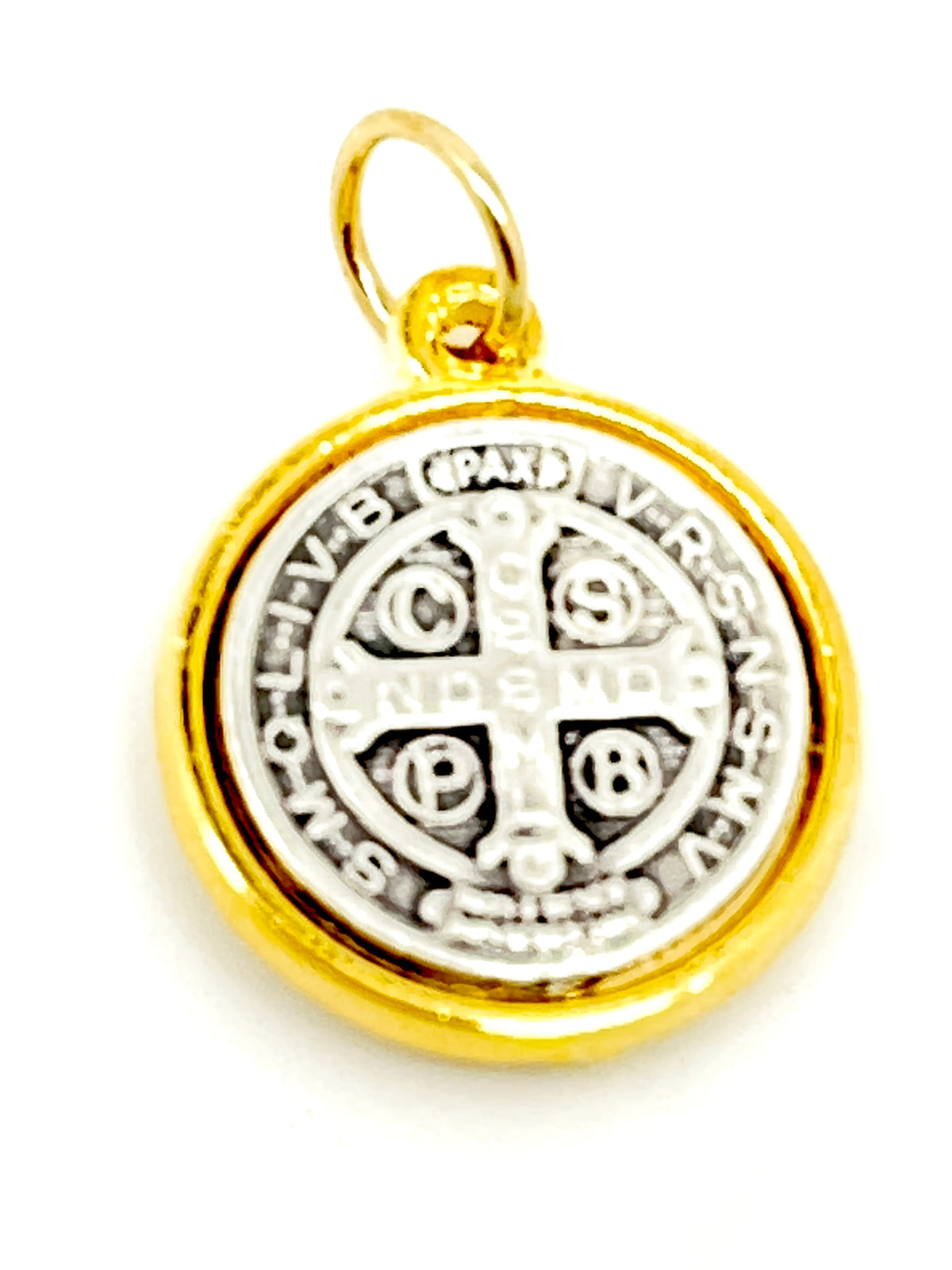 Italian Gold and Silver Benedict Medal  (small) 1/2" - Unique Catholic Gifts