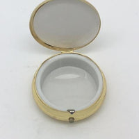 Gold and Silver JHS Pyx with Silver Candle (2 x 1/2") - Unique Catholic Gifts