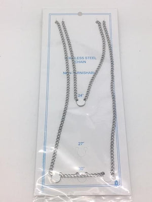 Stainless Steel Silver Chain Carded (24
