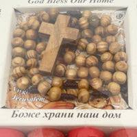 Holy Land Elements and Olive Wood Rosary Set. - Unique Catholic Gifts