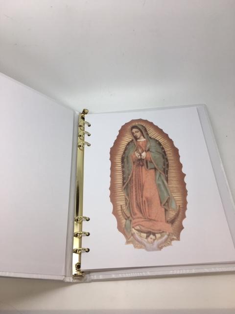 Libro de Registro de Funeral Memorial Blanco con Cruz de Oro en Español - Unique Catholic Gifts