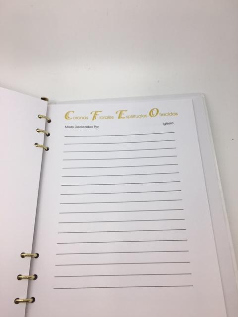 Libro de Registro de Funeral Memorial Blanco con Cruz de Oro en Español - Unique Catholic Gifts