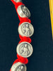 Divine Mercy Italian Medals and Slip Knot Bracelet (Red) - Unique Catholic Gifts