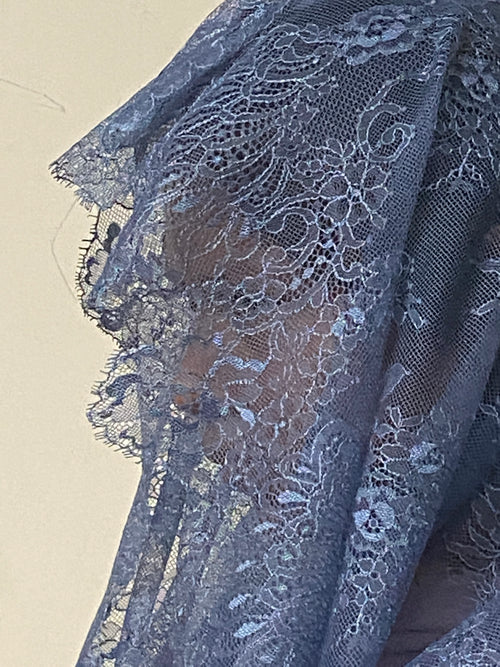 Arabic Blue Lace Infinity Francisca Chapel Spanish Veil 31" x 36" - Unique Catholic Gifts