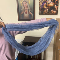 Arabic Blue Lace Infinity Francisca Chapel Spanish Veil 31" x 36" - Unique Catholic Gifts