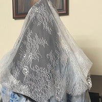 White Lace Infinity Chapel Spanish Veil 31" x 36" - Unique Catholic Gifts