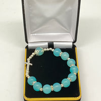 Turquoise Cross Stretch Bracelet - Unique Catholic Gifts