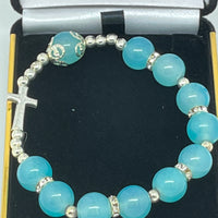 Turquoise Cross Stretch Bracelet - Unique Catholic Gifts