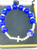 Dark Blue Cross Stretch Bracelet - Unique Catholic Gifts