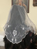 White Daisy Lace Mantilla Chapel Spanish Veil 48" - Unique Catholic Gifts