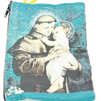 Saint Anthony Woven Tapestry Rosary Pouch 5 1/2" - Unique Catholic Gifts