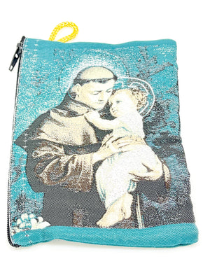 Saint Anthony Woven Tapestry Rosary Pouch 5 1/2
