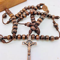 St. Faustina Wood Rosary Box with Wood Rosary - Unique Catholic Gifts