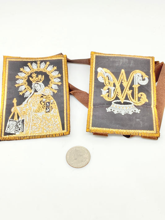 Very Large Our Lady of Mount Carmel Brown Scapular 3" x 4" - Unique Catholic Gifts