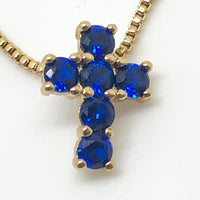 Blue Sapphire Cross Necklace - Unique Catholic Gifts
